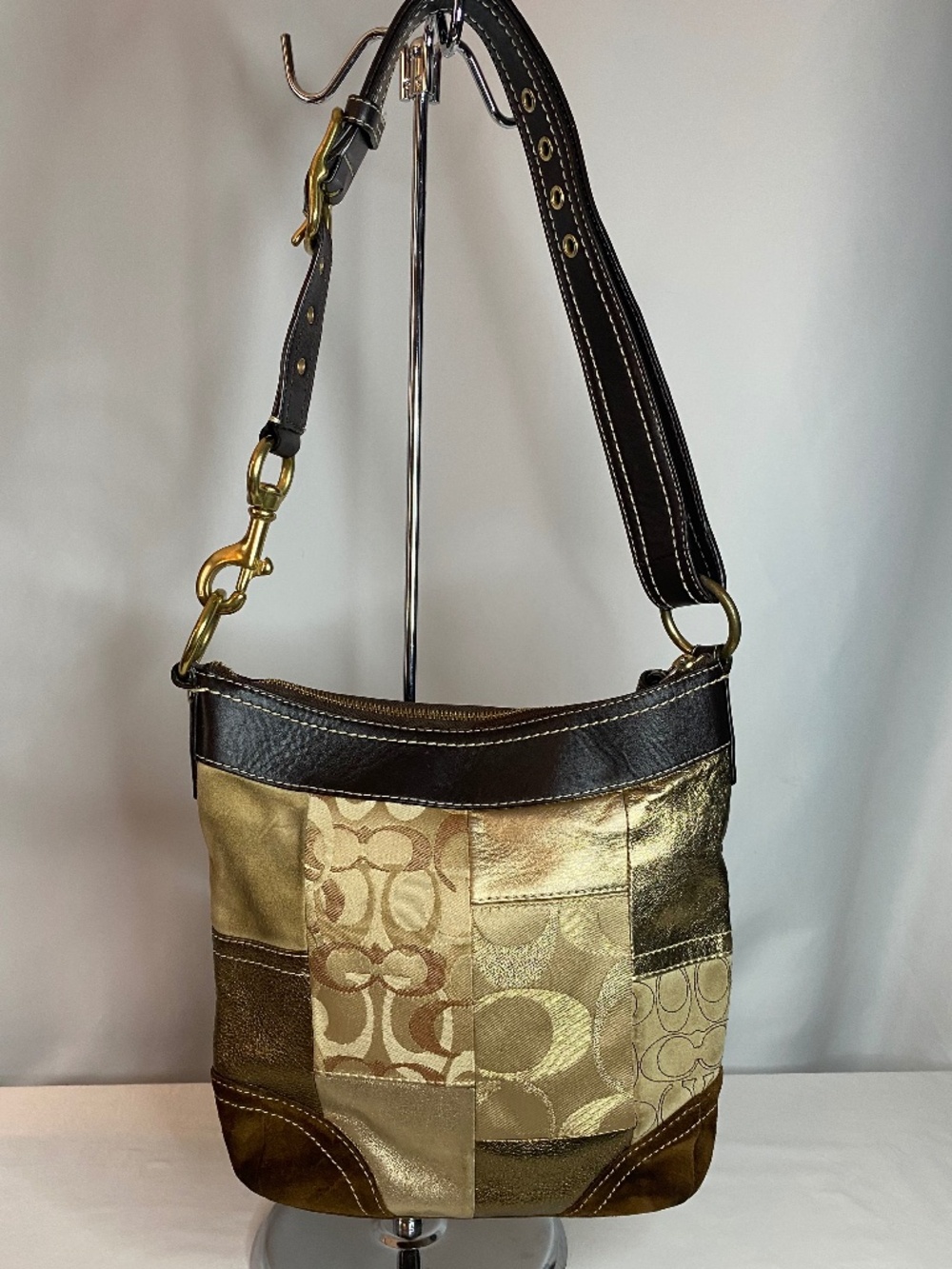 Vintage Coach Patchwork Shoulder Bag